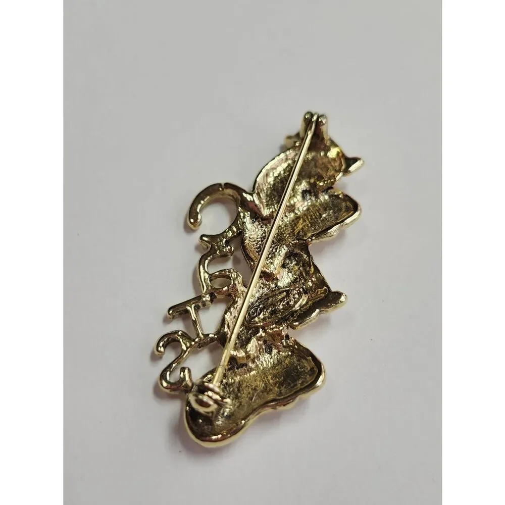 Danecraft Gold Tone Cat Brooch Four Cats